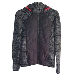 SKYR Wool Blend mid-weight hooded Jacket zip off hood Women's Size S‎